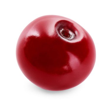 Taze olgun bir kiraz beyazda izole edilmiş.