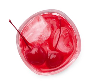 Buzlu ve böğürtlenli vişneli soda.