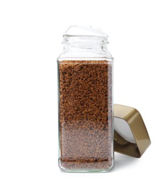 cam üzerine beyaz izole hazır kahve