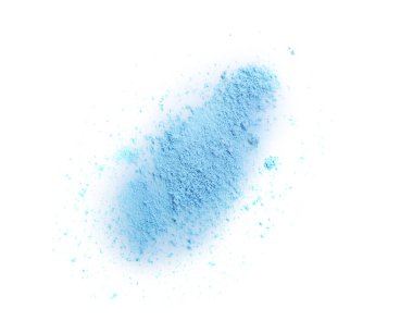 Ezilmiş göz farı beyaza izole edilmiş, üst manzara. Makyaj ürünü