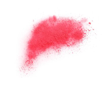 Ezilmiş göz farı beyaza izole edilmiş, üst manzara. Makyaj ürünü