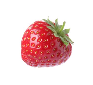 Bir taze çilek beyaz havada izole edilmiş.