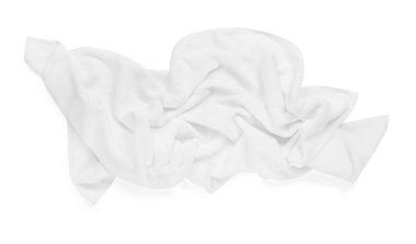 Bir terry havlu beyaz, üst manzara izole