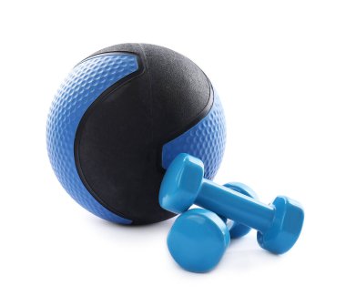 Beyaza izole edilmiş halterler.