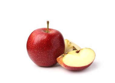 Tüm kırmızı elmalar beyaza izole edilmiş.