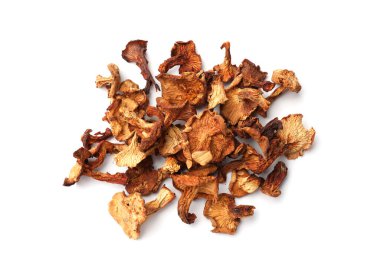 Kurumuş mantar mantarlarının çoğu beyaz, üstten bakıldığında izole.