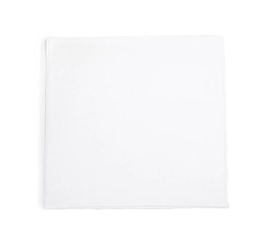 Bir kıvrımlı havlu beyaz, üst görünümde izole.