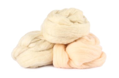 Beyazda izole edilmiş hissetmek için yumuşak yün