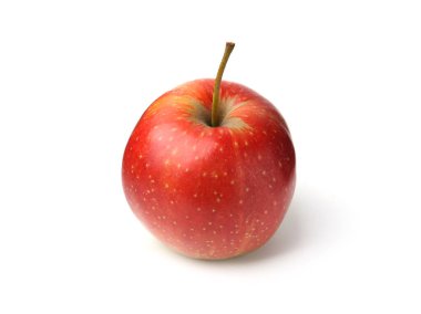 Beyaz üzerine izole edilmiş taze bir kırmızı elma.