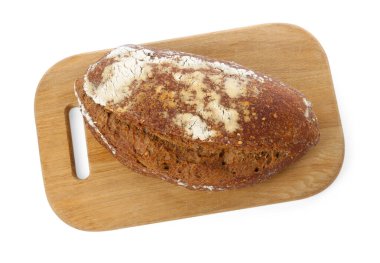 Somun çavdar ekmeği beyaz, üst görünümü izole