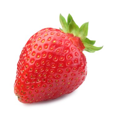 bir taze olgun çilek beyaz izole