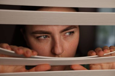 Paranoya işte. Endişeli kadın pencereden bakıyor. Kapalı kapılar ardında, kapalı.