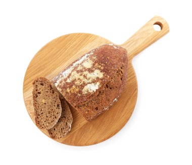 Beyaz renkte taze çavdar ekmeği kes.