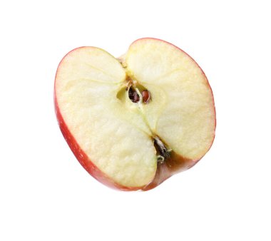 Taze elmanın yarısı beyaz üzerine izole edilmiş