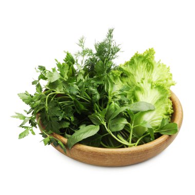 Beyaz kaptaki farklı aromatik otlar.