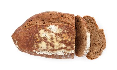 Beyaz renkte taze çavdar ekmeği kes.