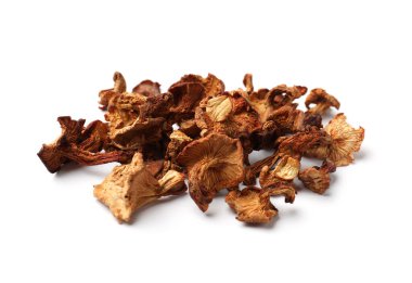 Kurumuş mantarların çoğu beyazda izole edilmiş.