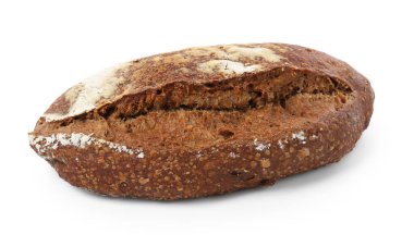 Çavdar ekmek üzerine beyaz izole