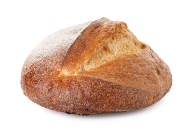 Taze ekmek üzerinde beyaz izole