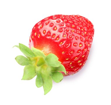 bir taze olgun çilek beyaz izole