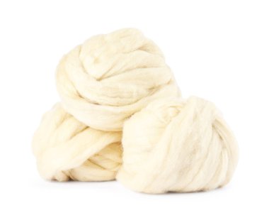 Beyazda izole edilmiş hissetmek için yumuşak yün