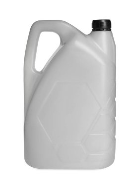 Beyaz arkaplanda gri plastik bir kutu