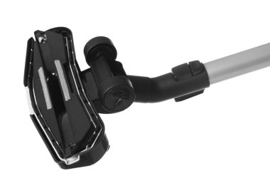 Beyaz arkaplanda bir elektrikli süpürge fırçası