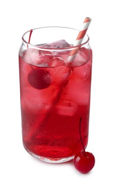 Buzlu ve böğürtlenli vişneli soda.