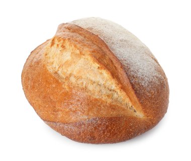 Taze ekmek üzerinde beyaz izole