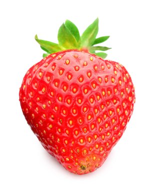 bir taze olgun çilek beyaz izole