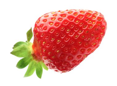 bir taze olgun çilek beyaz izole