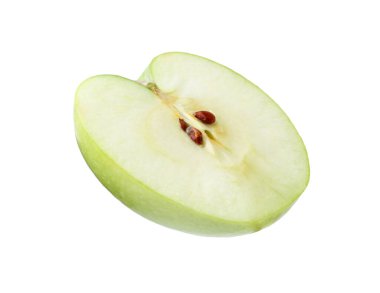 Taze elmanın yarısı beyaz üzerine izole edilmiş