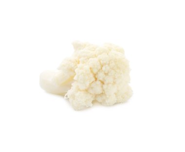 Bir taze karnabahar çiçeği beyaza izole edilmiş.