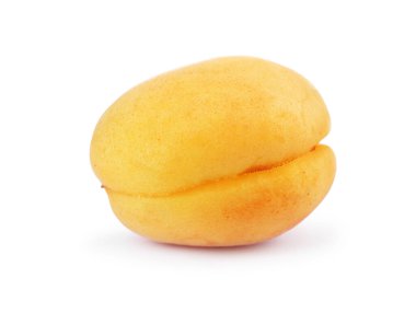 Taze olgun bir kayısı beyazda izole edilmiş.