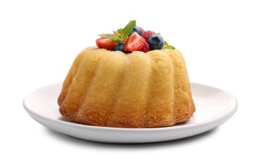 Böğürtlenli ve nane aromalı leziz kek.