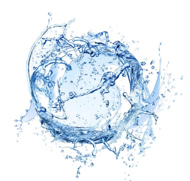 Beyaz arka planda su oluşumu girdabı. Dönen sıvı.