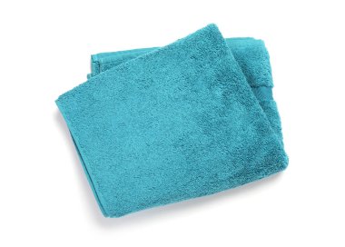 Bir kıvrımlı havlu beyaz, üst görünümde izole.