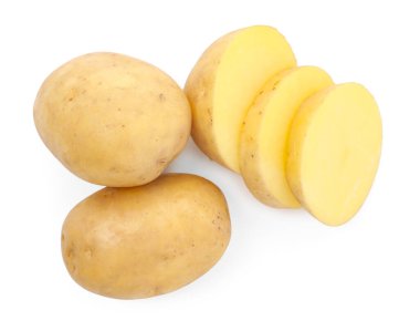 Patatesleri beyaza izole et ve kes.