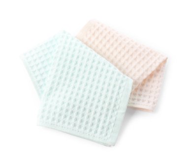 Temiz renkli waffle havluları beyaz, üst manzara