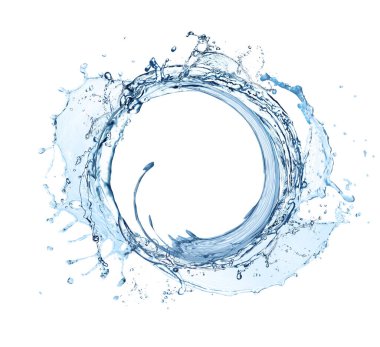 Beyaz arka planda su oluşumu girdabı. Dönen sıvı.