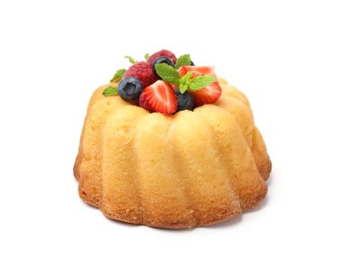 Böğürtlenli ve nane aromalı leziz kek.