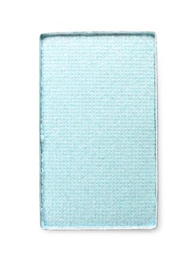 Palet için göz farı doldurma tepsisi beyazda izole edilmiş, üst manzara. Açık mavi tonda