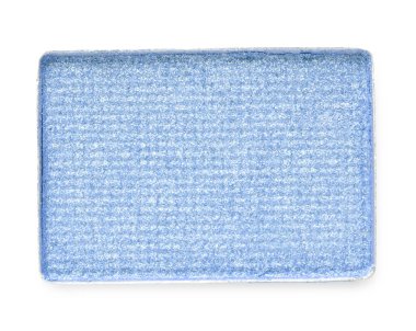 Palet için göz farı doldurma tepsisi beyazda izole edilmiş, üst manzara. Mavi tonda