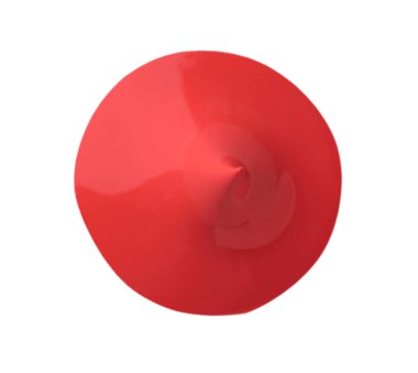 Beyaz arkaplanda sıvı ruj örneği, üst görünüm