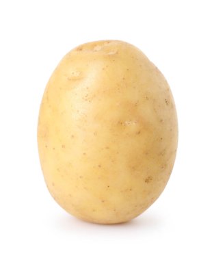 bir taze Çiğ patates üzerinde beyaz izole