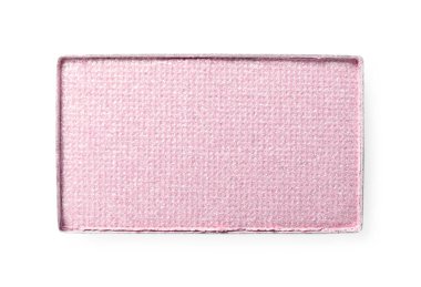 Palet için göz farı doldurma tepsisi beyazda izole edilmiş, üst manzara. Pembe tonlama