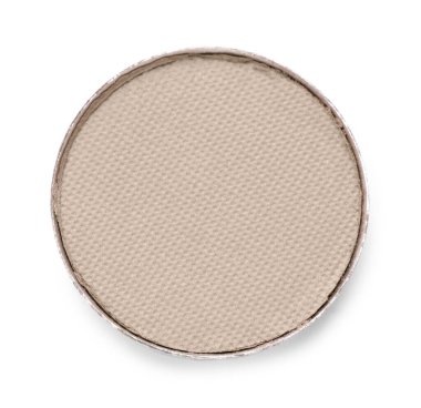 Palet için göz farı doldurma tepsisi beyazda izole edilmiş, üst manzara. Bej rengi