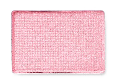 Palet için göz farı doldurma tepsisi beyazda izole edilmiş, üst manzara. Pembe tonlama