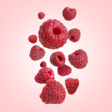 Pembe arka planda taze ahududu