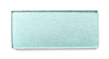 Palet için göz farı doldurma tepsisi beyazda izole edilmiş, üst manzara. Turkuaz tonlama